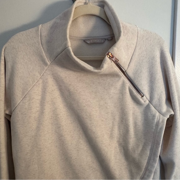 ATHLETA Cozy Karma Asym Pullover Oatmeal Heather Size S - Picture 9 of 9